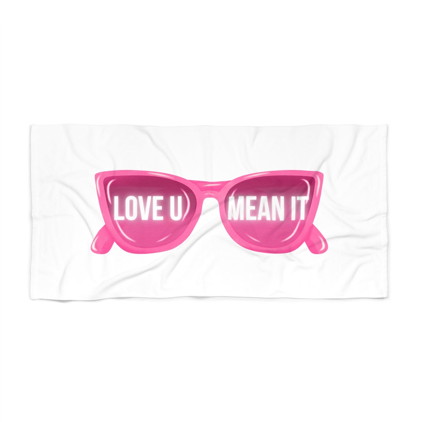 Vibrant Beach Towel with 'Love U Mean It' Design - Perfect for Summer, Pool Parties, Gifts, Beach Days, Travel