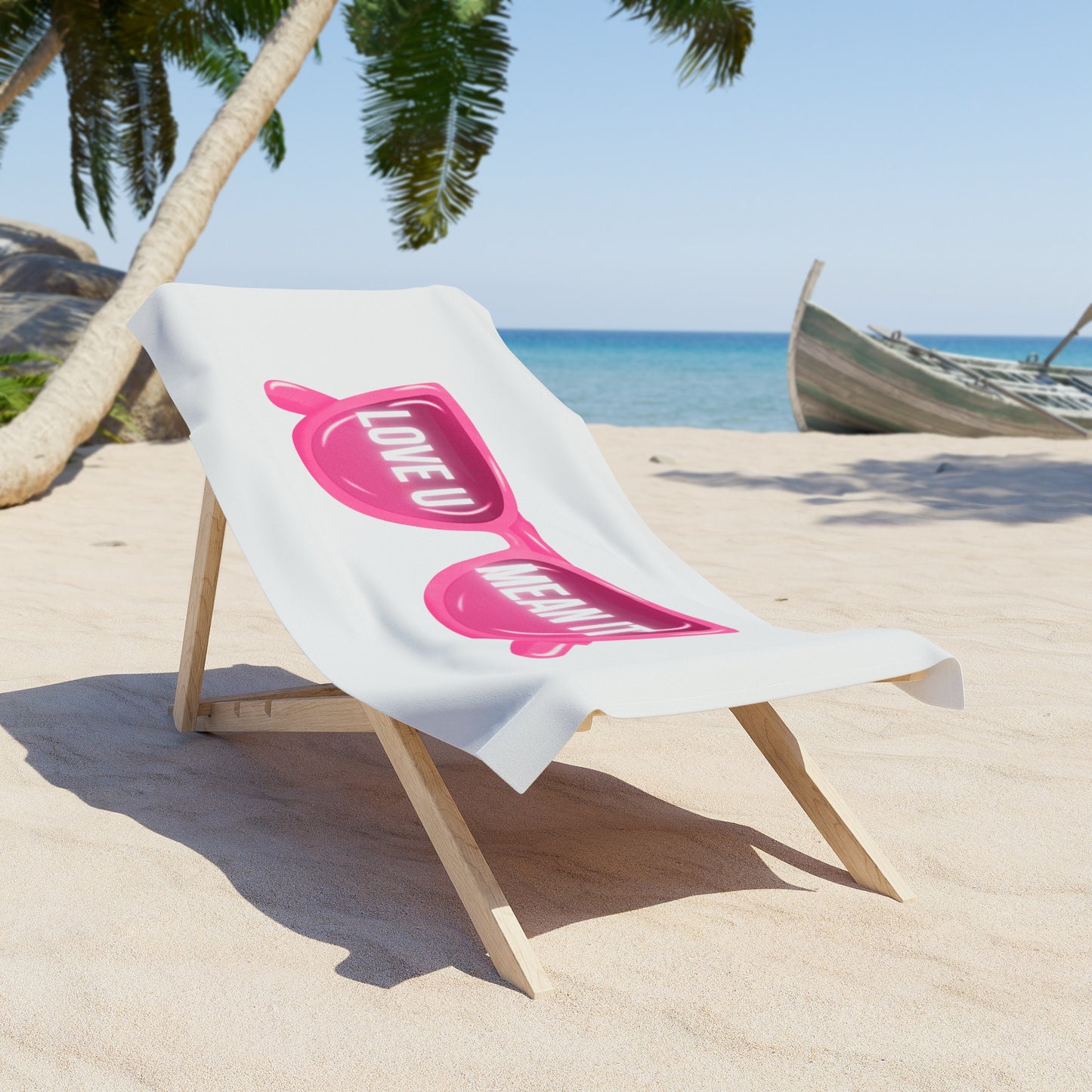 Vibrant Beach Towel with 'Love U Mean It' Design - Perfect for Summer, Pool Parties, Gifts, Beach Days, Travel