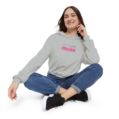 I'm a Complete Mess Cropped Hoodie - Grey