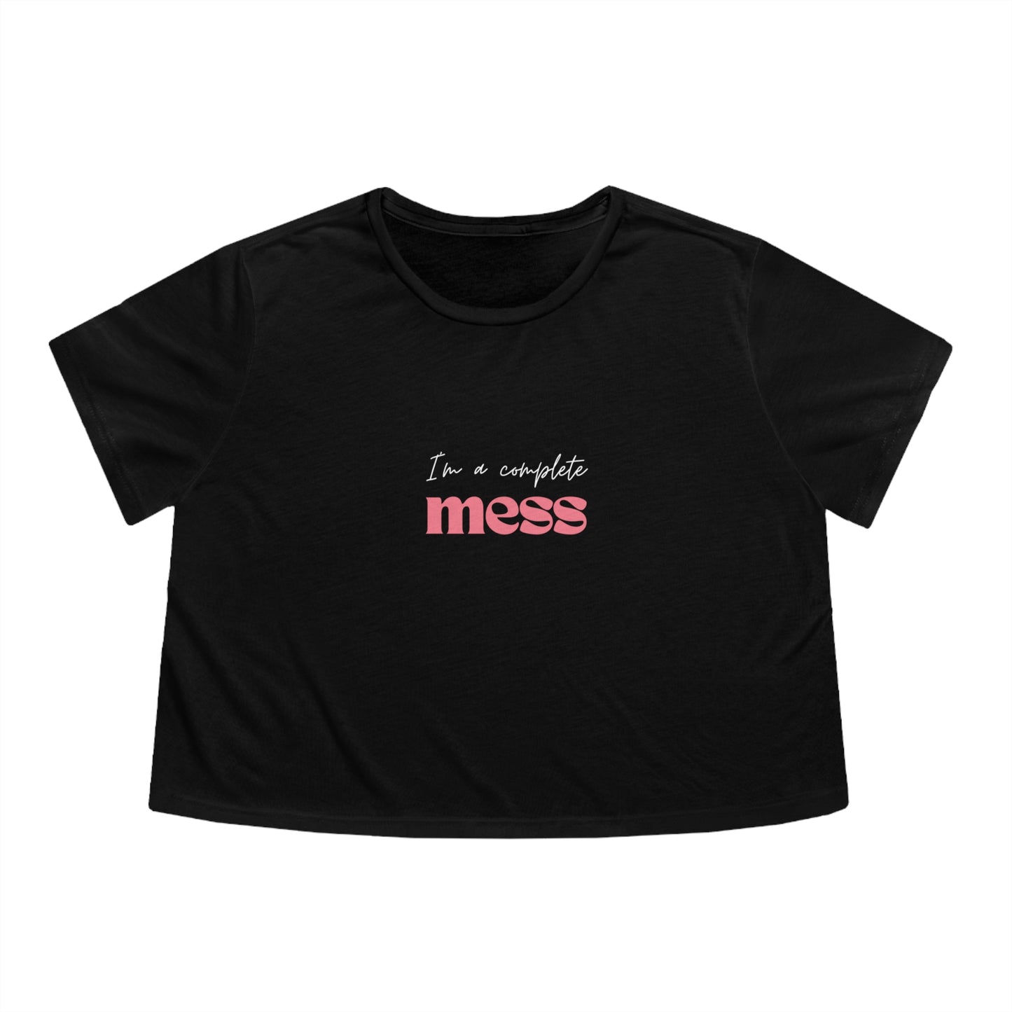 I'm a Complete Mess Cropped Tee - Black & Grey