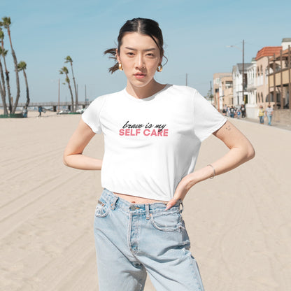 Bravo is my Self Care Cropped Tee - White