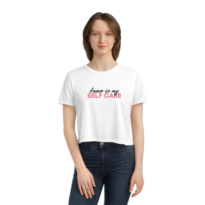 Bravo is my Self Care Cropped Tee - White
