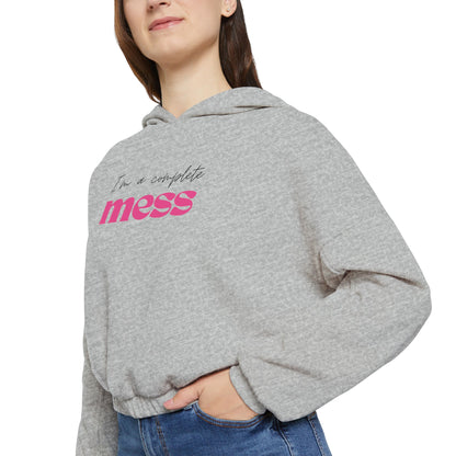 I'm a Complete Mess Cropped Hoodie - Grey
