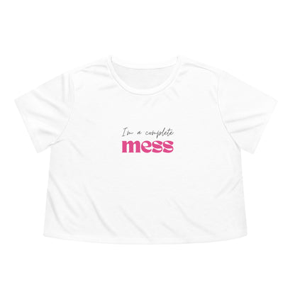 I'm a Complete Mess Cropped Tee - White
