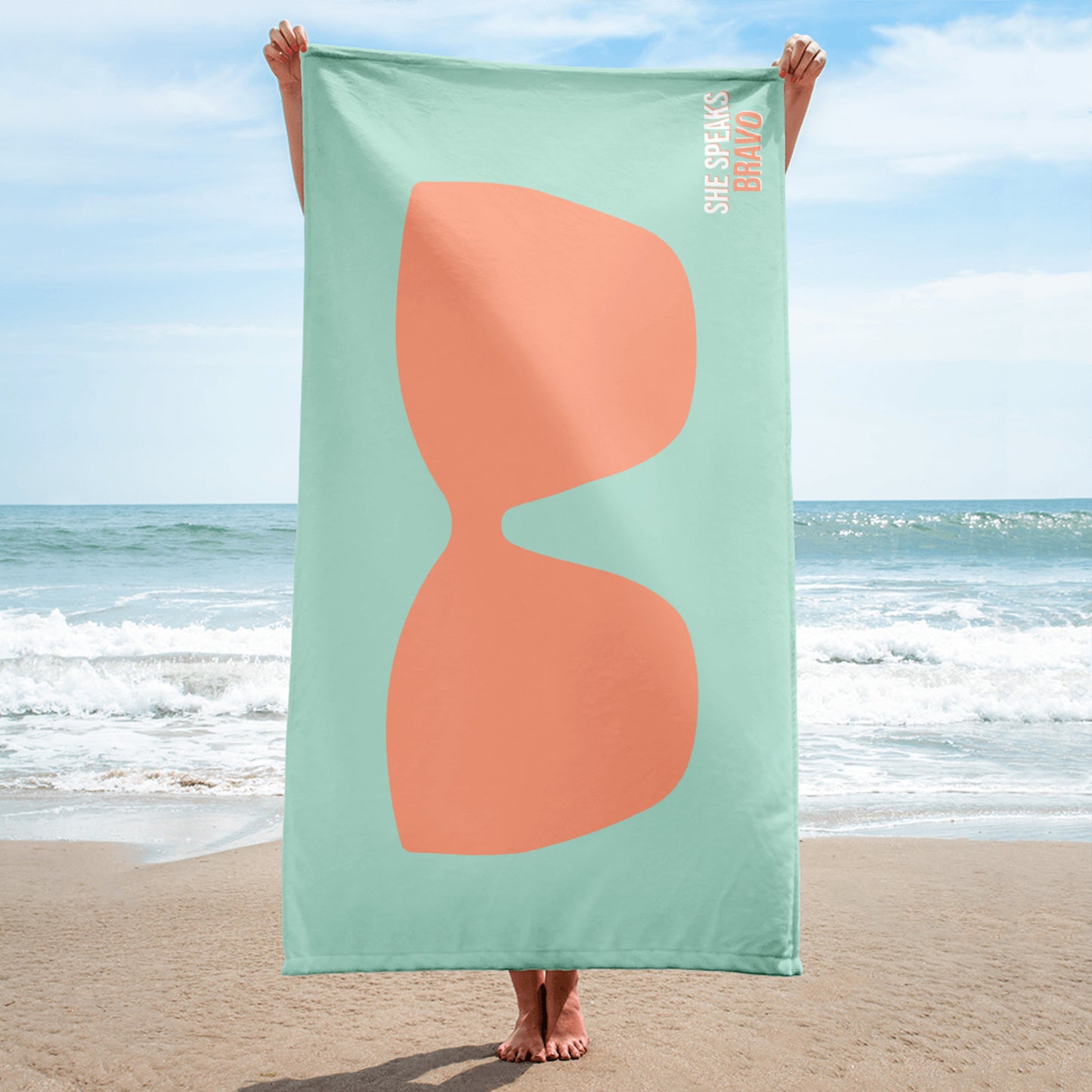It's Giving Shades Beach Towel - Mint/Orange