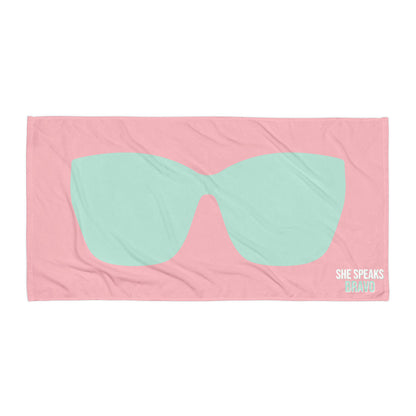 It's Giving Shades Beach Towel - Pink/Blue